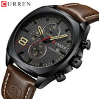 CURREN 8324 Luxury Sport Watch – Waterproof Quartz Chronograph with Date Display Brown