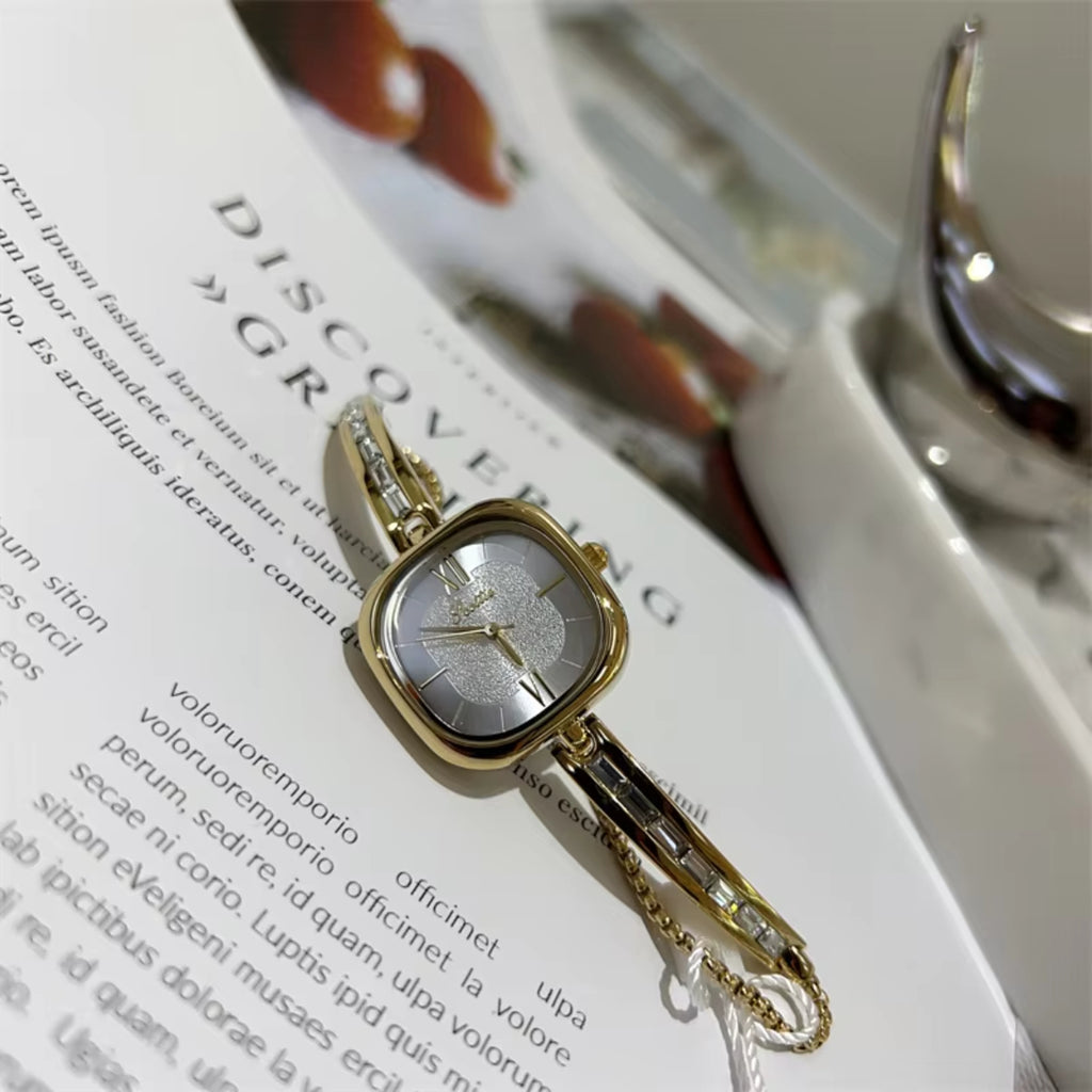Scottie 9327 Latest Women’s Square Watch – Slim Stainless Steel Minimalist Quartz Wristwatch Gold
