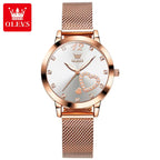OLEVS 5189 Women’s Luxury Watch – Elegant Quality Stainless Steel Quartz Wristwatch for Ladies & Girls White