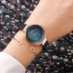 CURREN 9032 New Women’s Bracelet Watch – Simple Luxury Fashion Quartz Wristwatch for Girls Black and Rose Gold