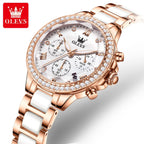 OLEVS 9999 Women’s Fashion Watch – Waterproof Quartz with Elegant Design Rose Gold and White