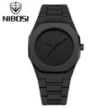 Nibosi 8102 Classic Men’s Watch - 40mm Ultra-Slim Polycarbon Quartz Movement with Premium Glass Dial Scale Black