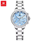 OLEVS 9999 Women’s Fashion Watch – Waterproof Quartz with Elegant Design Blue and Silver