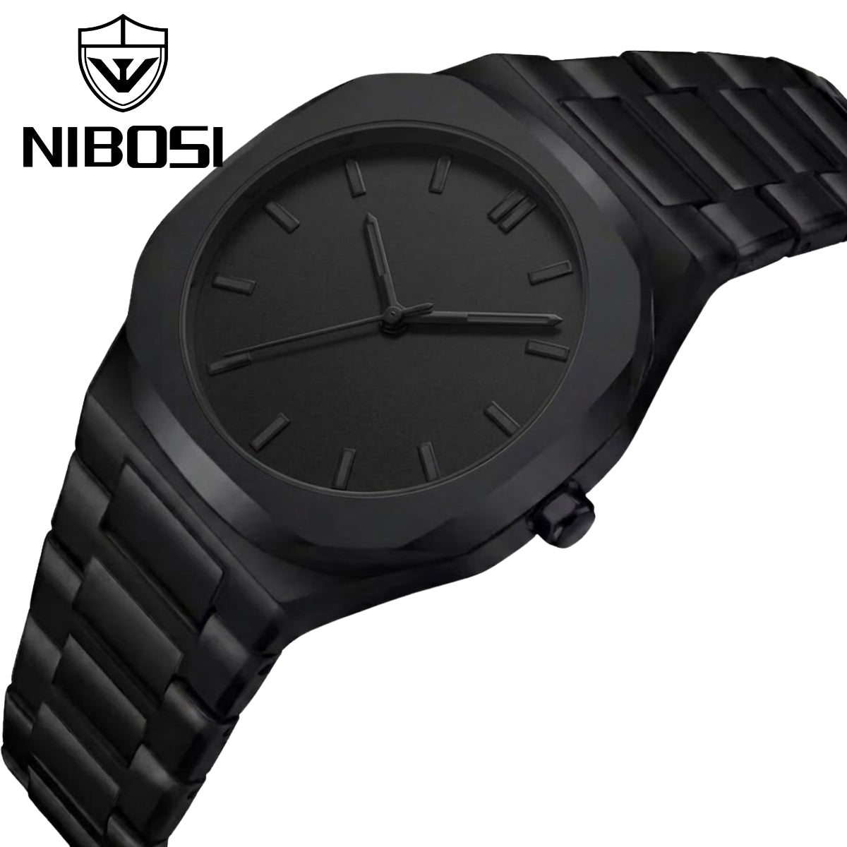 Nibosi 8102 Classic Men’s Watch - 40mm Ultra-Slim Polycarbon Quartz Movement with Premium Glass Dial Scale Black