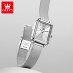 OLEVS 3692 Women’s Watch – Stainless Steel Quartz Wristwatch with Waterproof - Silvery White