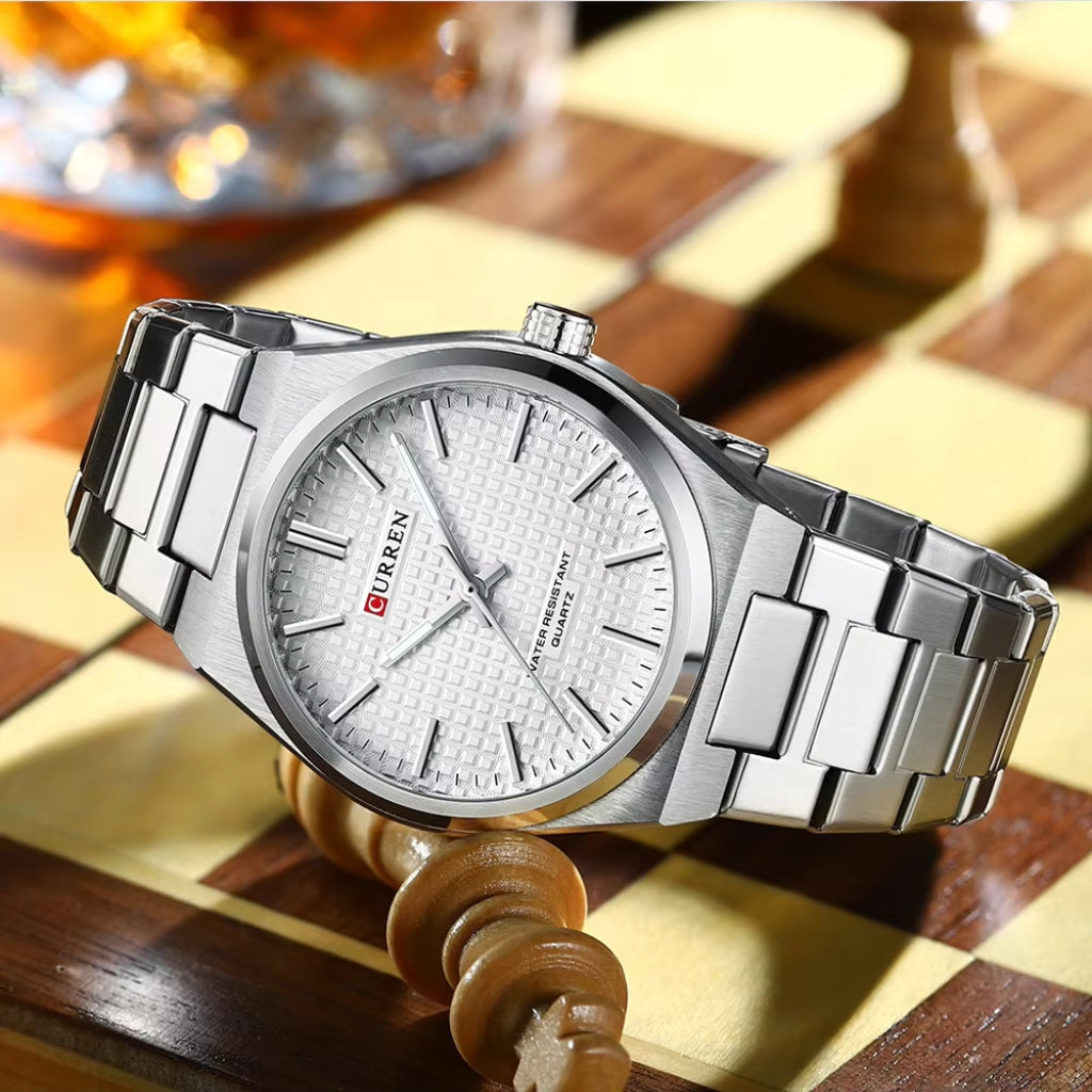 CURREN 8439 Men’s Luxury Watch – Japan Quartz Movement, Business & Sport Waterproof Wristwatch White dial
