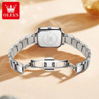 OLEVS 5641 Women’s Classic Square Watch – High Quality Stainless Steel - White