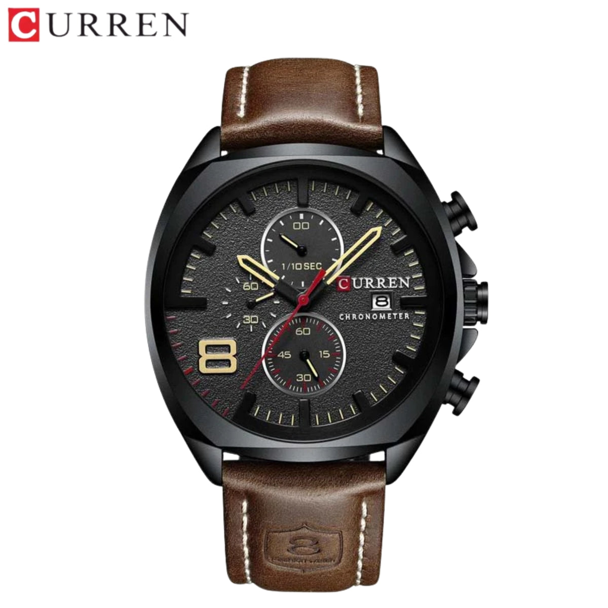 CURREN 8324 Luxury Sport Watch – Waterproof Quartz Chronograph with Date Display Brown