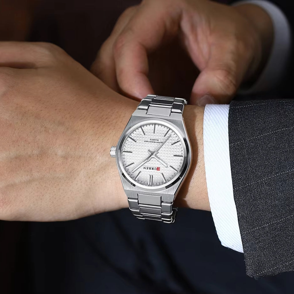 CURREN 8439 Men’s Luxury Watch – Japan Quartz Movement, Business & Sport Waterproof Wristwatch White dial
