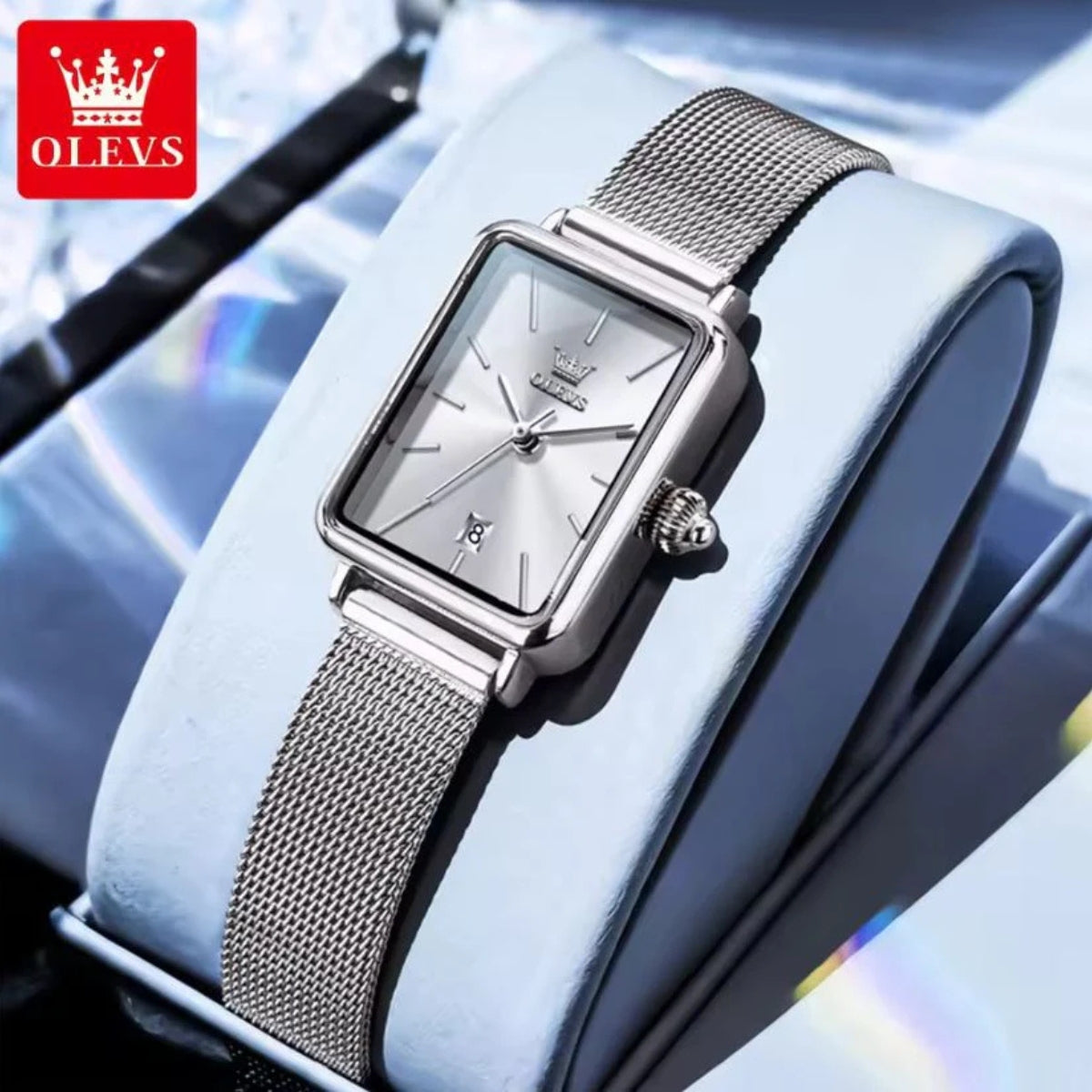 OLEVS 3692 Women’s Watch – Stainless Steel Quartz Wristwatch with Waterproof - Silvery White