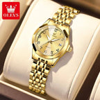 OLEVS 9970 Women’s Fashion Watch – Stainless Steel Waterproof Quartz for Ladies Gold