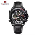 NAVIFORCE 9197 Men’s Dual-Display Watch – Luxury Analog-Digital Chronograph with Alarm & Waterproof Black and White