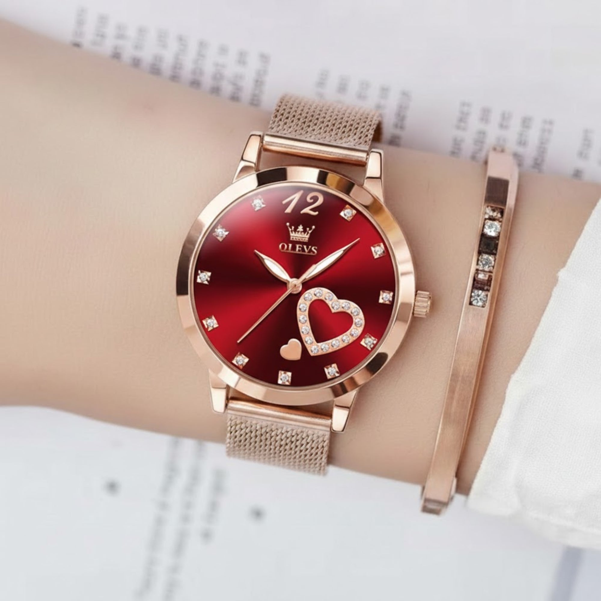 OLEVS 5189 Women’s Fashion Watch – Stainless Steel Waterproof Quartz for Ladies Gold