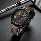 CURREN 8324 Luxury Sport Watch – Waterproof Quartz Chronograph with Date Display Brown