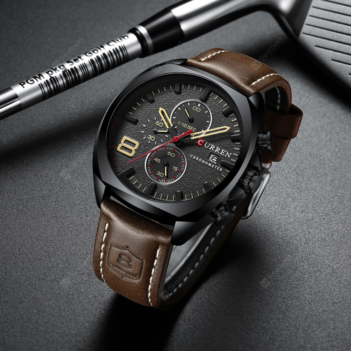 CURREN 8324 Luxury Sport Watch – Waterproof Quartz Chronograph with Date Display Brown