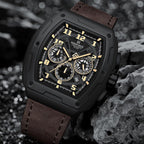 NAVIFORCE 8053 Men's Watch – Waterproof Sport Chronograph with Luxury Leather Band Coffee