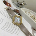 Scottie 9686 Women’s Watch – Waterproof Quartz with Diamond Accents & Leather Strap Gold
