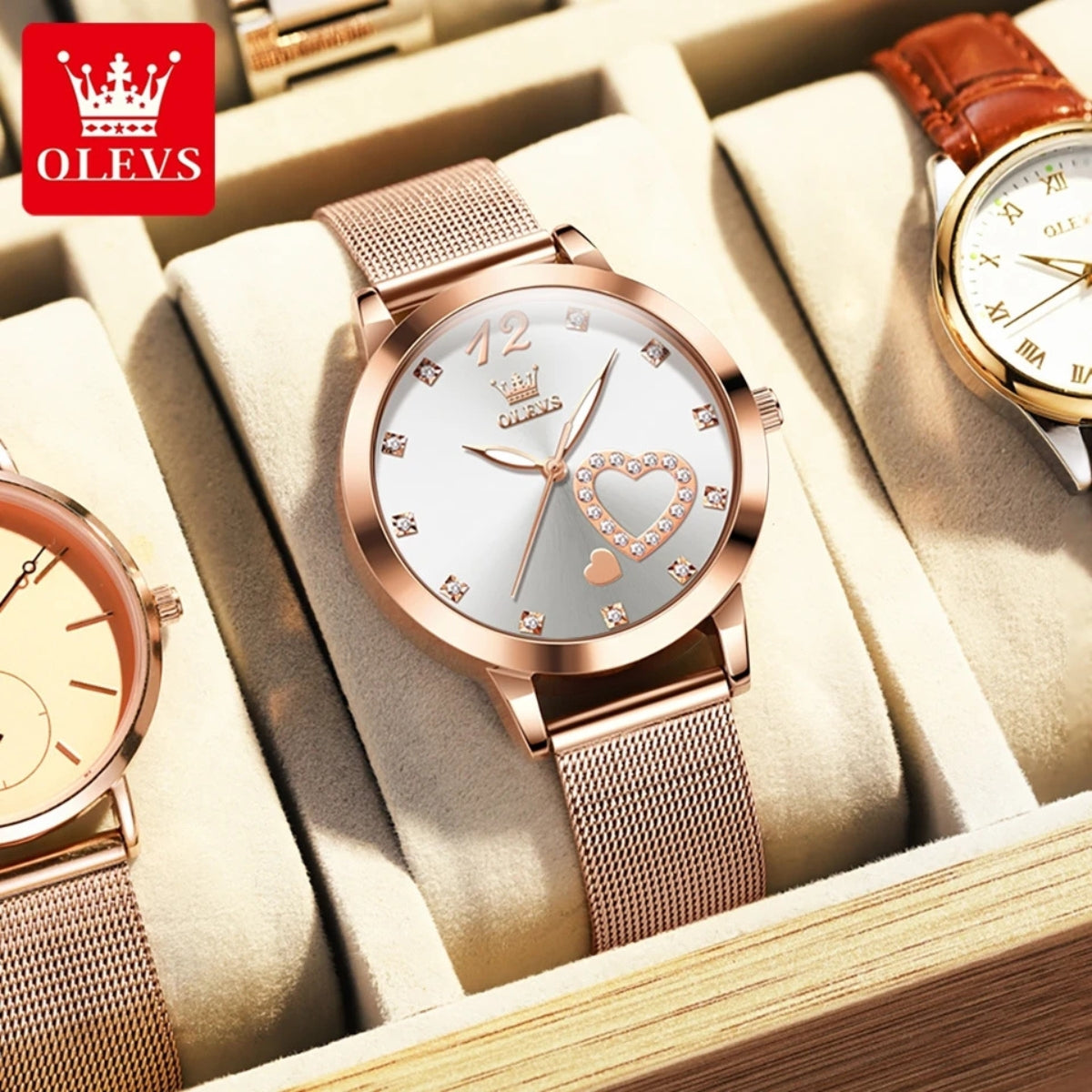 OLEVS 5189 Women’s Luxury Watch – Elegant Quality Stainless Steel Quartz Wristwatch for Ladies & Girls White