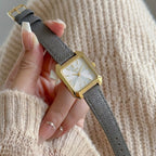 Scottie 9153 Women’s Square Leather Watch – Luxury Quartz Water-Resistant Wristwatch for Ladies White
