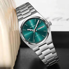 POEDAGAR 786 Luxury Women’s Stainless Steel Bracelet Watch – Waterproof Quartz Wristwatch with Luminous Hands Green