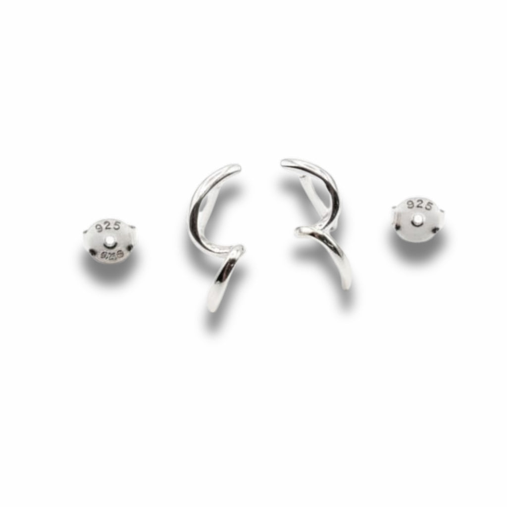 Wavy Spiral Stud Earrings
