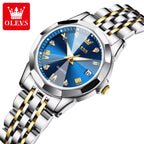 OLEVS 9931 Women’s Ultra-Thin Watch – Simple Stainless Steel Waterproof Quartz Wristwatch Blue