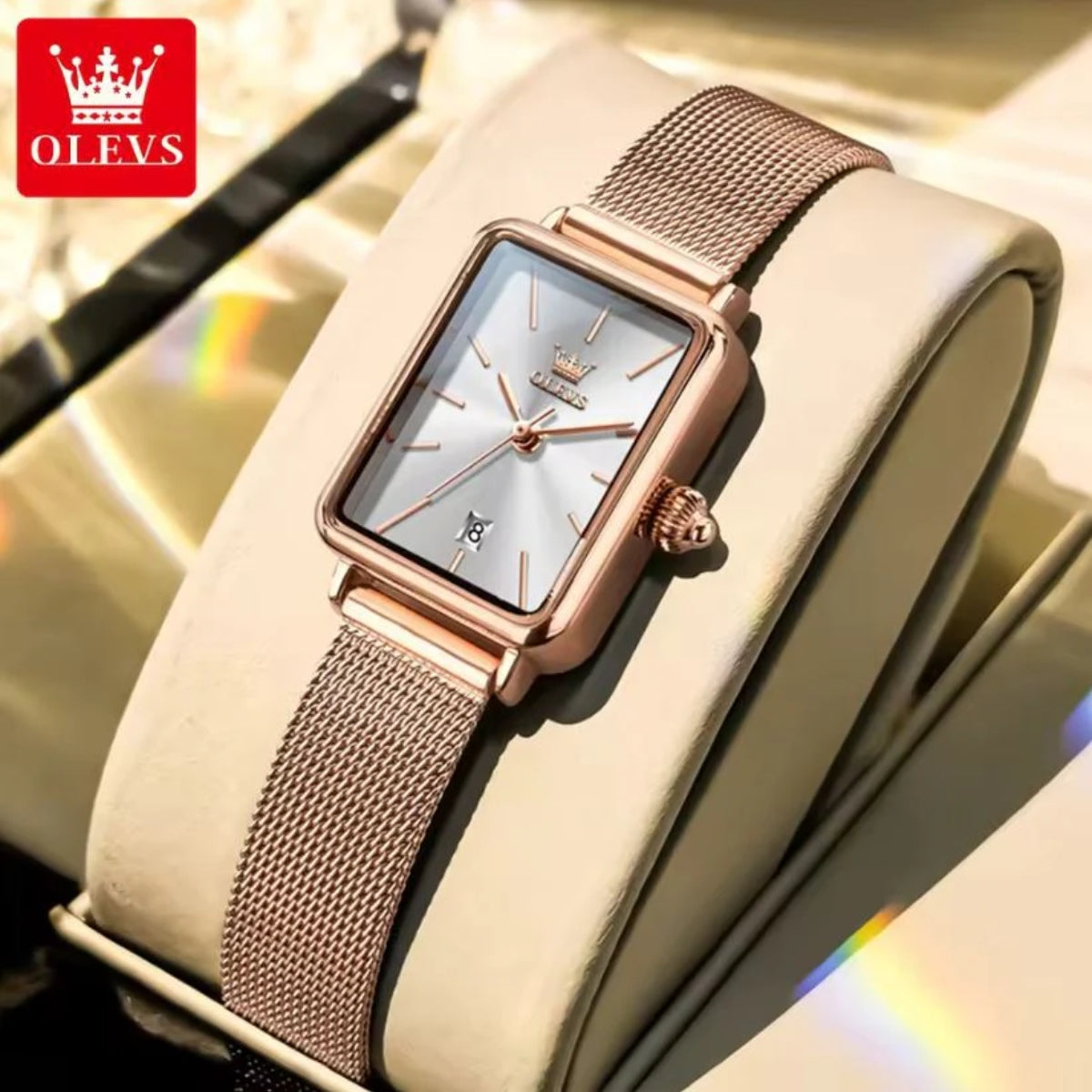 OLEVS 3692 Women’s Watch – Stainless Steel Quartz Wristwatch with Waterproof - Rose White