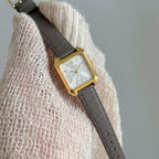Scottie 9153 Women’s Square Leather Watch – Luxury Quartz Water-Resistant Wristwatch for Ladies White