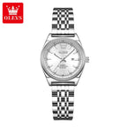 OLEVS 3703 Women’s Elegant Stainless Steel Watch – High Quality Classic Luxury Quartz Wristwatch  - White