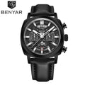 BENYAR 5205 Men's Watch – Sport Chronograph with Luminous Hands Black Dial