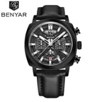 BENYAR 5205 Men's Watch – Sport Chronograph with Luminous Hands Black Dial