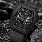 NAVIFORCE 8053 Men's Watch – Waterproof Sport Chronograph with Luxury Leather Band Black