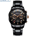 CRRJU 2212 Men’s Luxury Watch – Minimalist Quartz Business Wristwatch, Premium Stainless Steel Band, 3ATM Waterproof Black