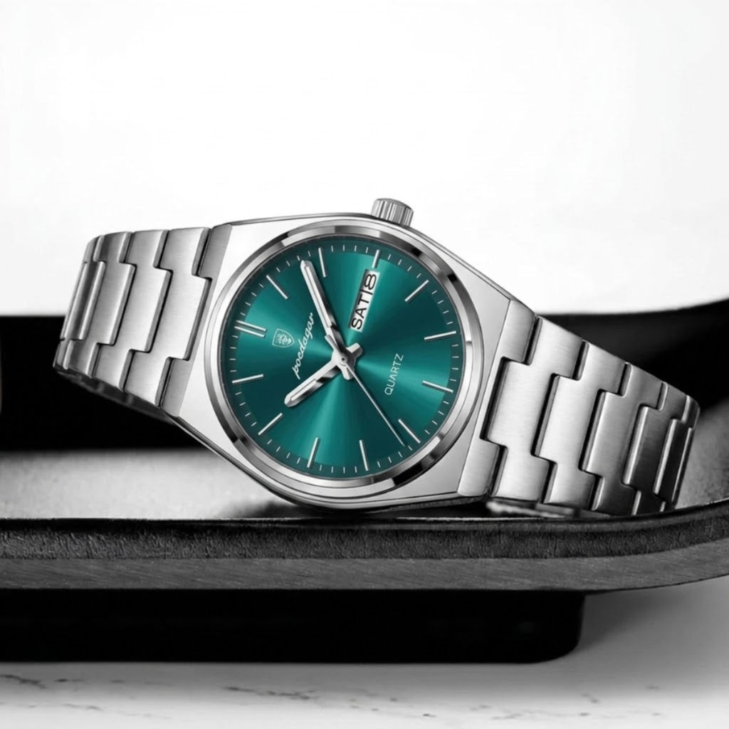 POEDAGAR 786 Luxury Women’s Stainless Steel Bracelet Watch – Waterproof Quartz Wristwatch with Luminous Hands Green