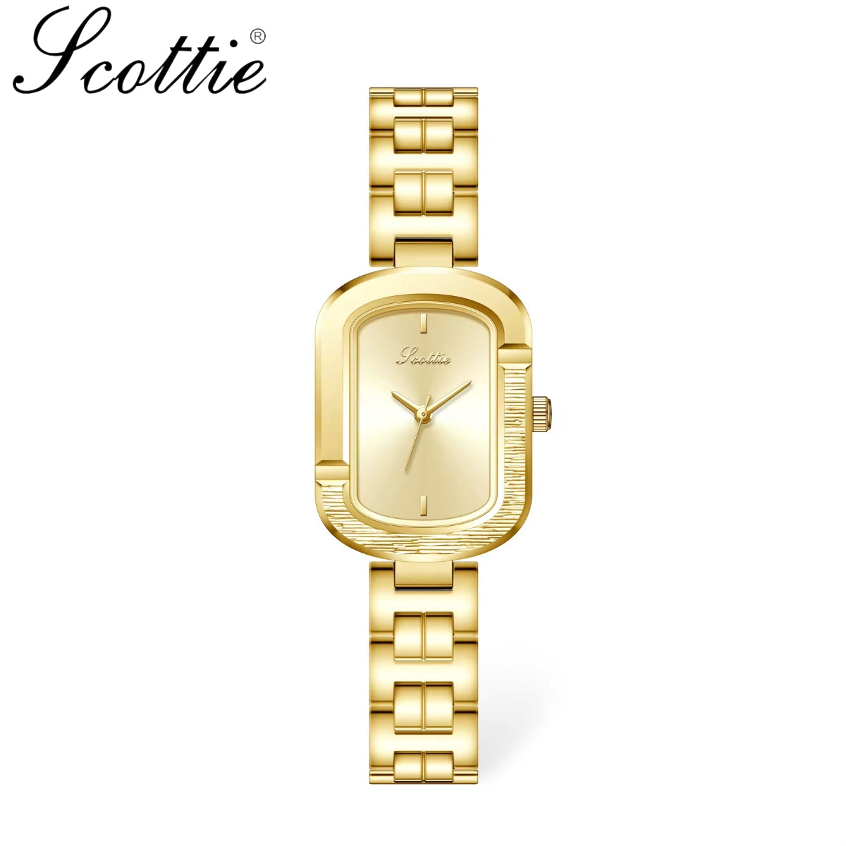 Scottie 9723 Women’s Modern Luxury Watch – Elegant Analog Quartz Wristwatch with Waterproof Alloy Band Gold