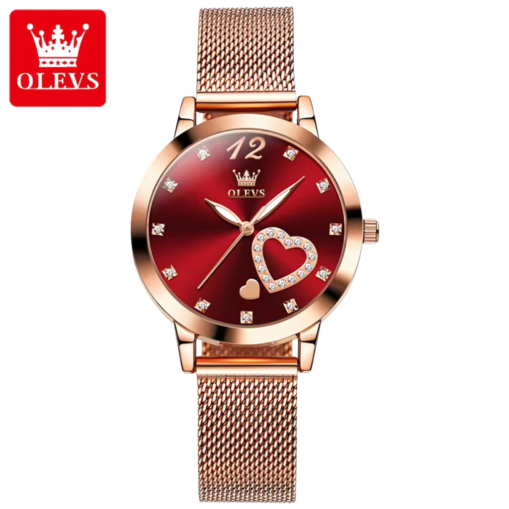 OLEVS 5189 Women’s Fashion Watch – Stainless Steel Waterproof Quartz for Ladies Gold