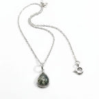 Pear-Cut Moss Agate Necklace