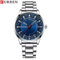 CURREN 8406 Men Watch Stainless Steel  Water Resistant Quartz Watche Silver and Blue