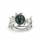 Silver Vine Green Gemstone Ring