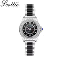 Scottie 9677 Women’s Gold Stainless Steel Watch – Waterproof Quartz Sport Wristwatch Black
