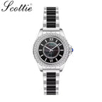 Scottie 9677 Women’s Gold Stainless Steel Watch – Waterproof Quartz Sport Wristwatch Black