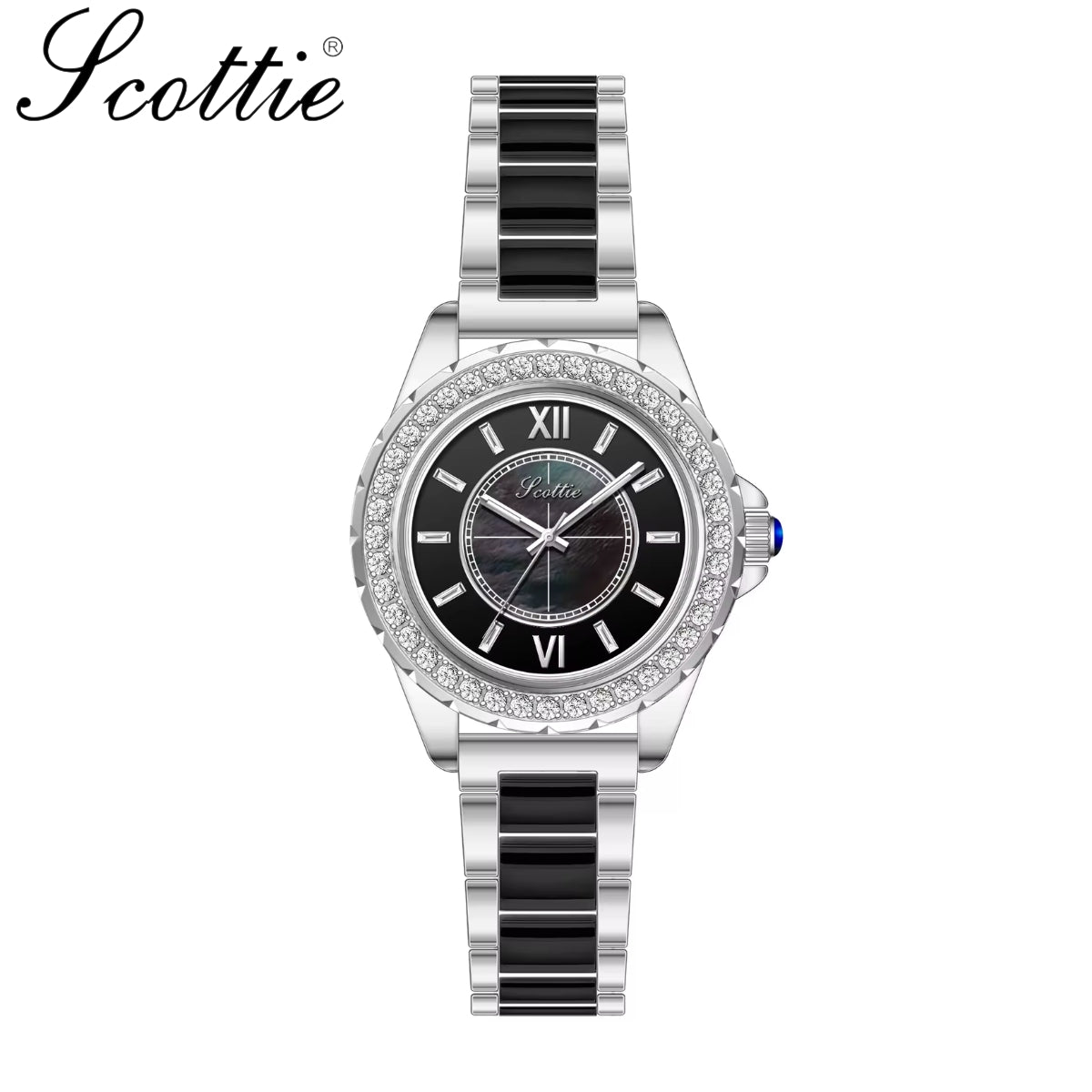 Scottie 9677 Women’s Gold Stainless Steel Watch – Waterproof Quartz Sport Wristwatch Black