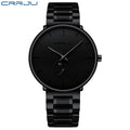 CRRJU 2150 Luxury Quartz Watch – Premium Stainless Steel Band, Casual Black Wristwatch for Men Black