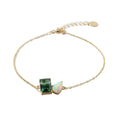 Gold-Plated Bracelet with Moss Agate and Opal