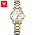 OLEVS 5563 Women’s Classic Watch – Luxury Stainless Steel Quartz Wristwatch Gold and White