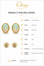 Oval Iridescent Opal Stud