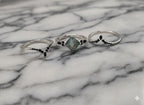 Moss Agate and Zircon Ring Set