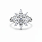 Lotus Flower Ring with Shimmering Zircon