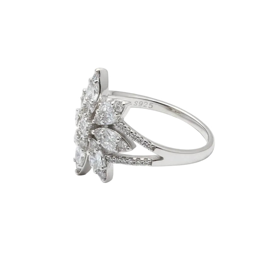 Lotus Flower Ring with Shimmering Zircon