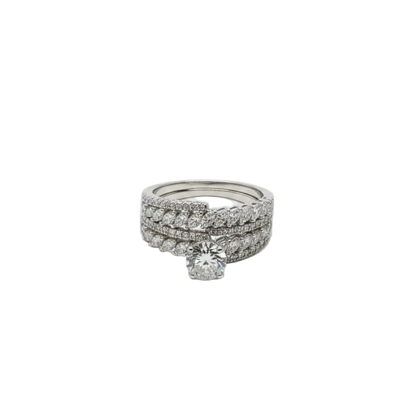 Royal Marquise Halo Ring Set